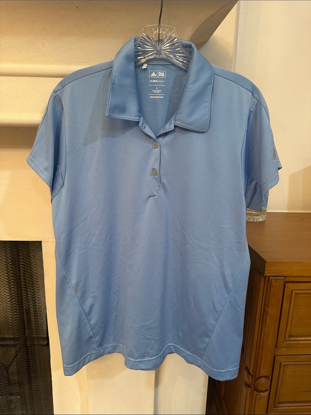 adidas Light Blue Women's Short Sleeve Polo